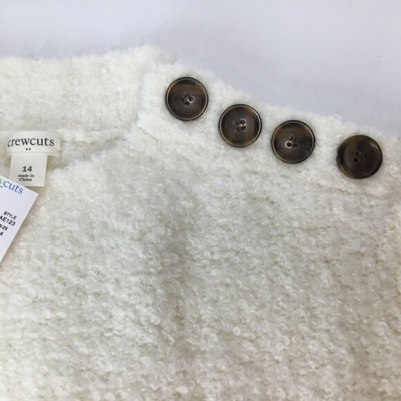 Crewcuts Sweater NWT Ivory Size 14 Alpaca Wool Blend Fuzzy 3/4 Sleeve Pullover - Picture 3 of 5
